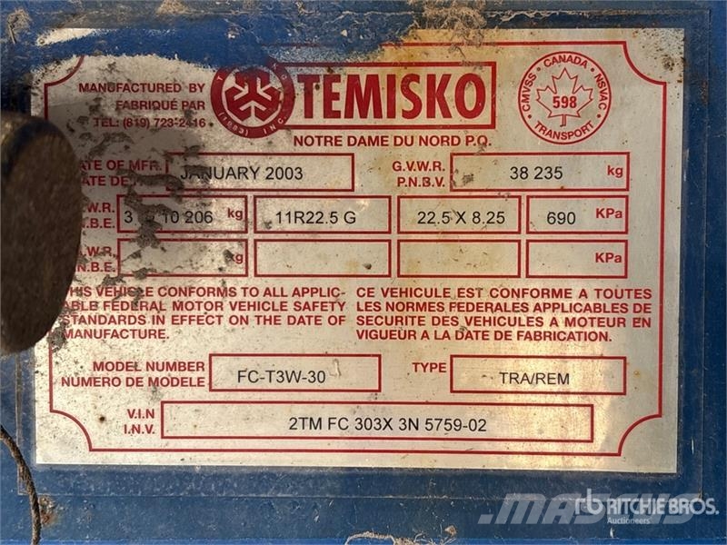 Temisko 28 ft Tri/A Super B-Train Lead Flatbed Tra Причепи-платформи/бокове розвантаження