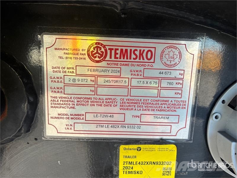 Temisko LE-T2W-48 35 ton T/A 48 ft - 78.3 ft Exten Pranchas / Carrega-tudo