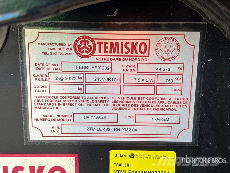 Temisko LE-T2W-48 T/A 48 ft Extendable Removable G Низкорамные прицепы