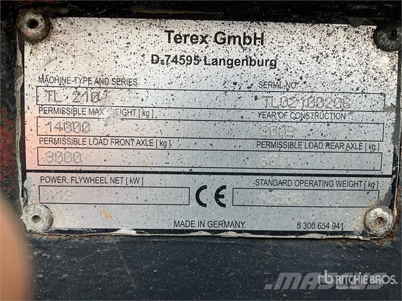 Terex TL-210 Wheel Loader Rataslaadurid