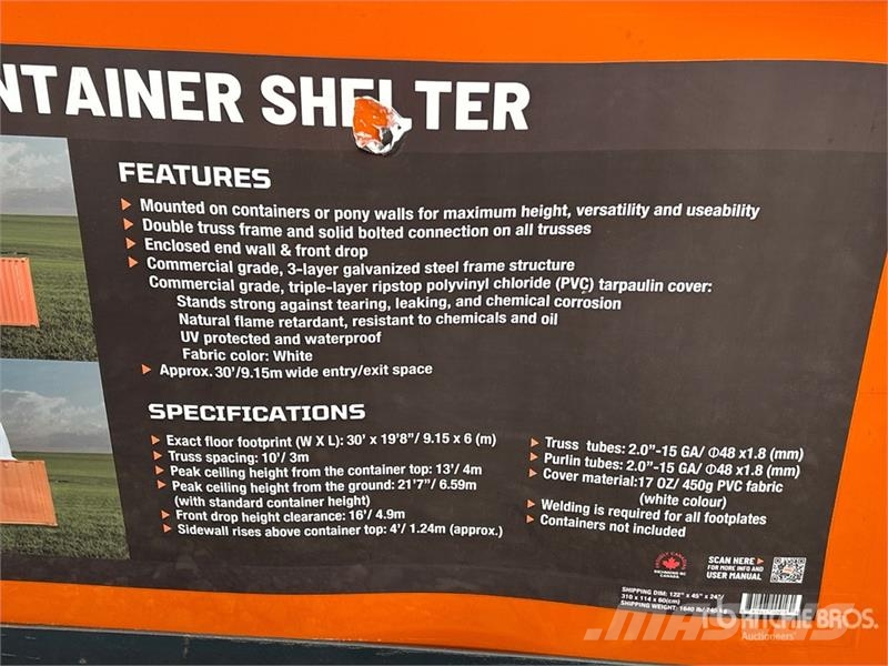 TMG DT3020CF 30 ft x 20 ft Dual Truss Container Shelte Muu
