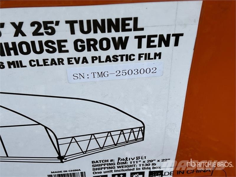 TMG GH2525 25' x 25' Grow Tent Greenhouse (Unused) مكونات أخرى