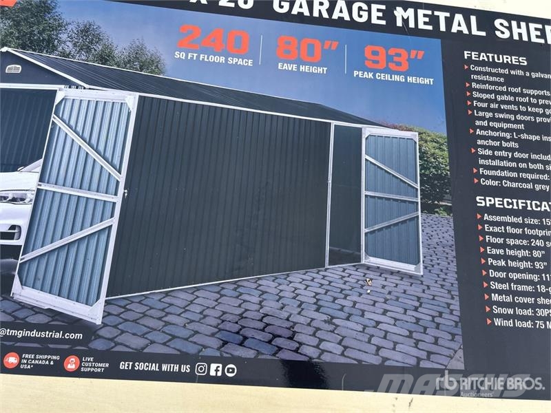 TMG MS1320A 13 ft x 20 ft Metal Shed (Unused) Stalen constructies