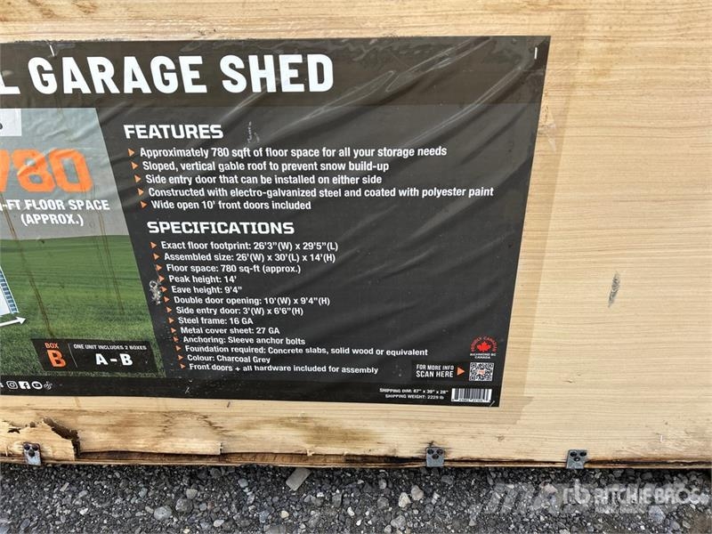 TMG of (2) TMG MS2630 26' x 30' Metal Garage Shed Teraskonstruktsiooniga ehitised