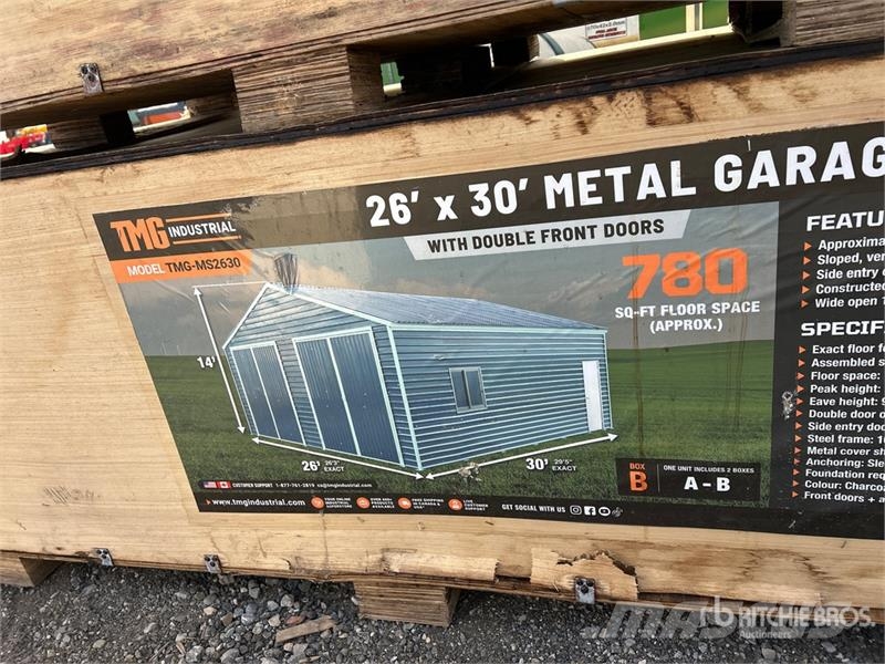 TMG of (2) TMG MS2630 26' x 30' Metal Garage Shed Teraskonstruktsiooniga ehitised
