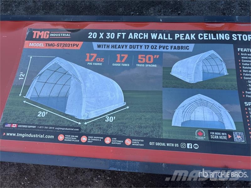 TMG ST2031PV 30 ft x 40 ft Arch Wall Peak Ceiling Stor Teraskonstruktsiooniga ehitised