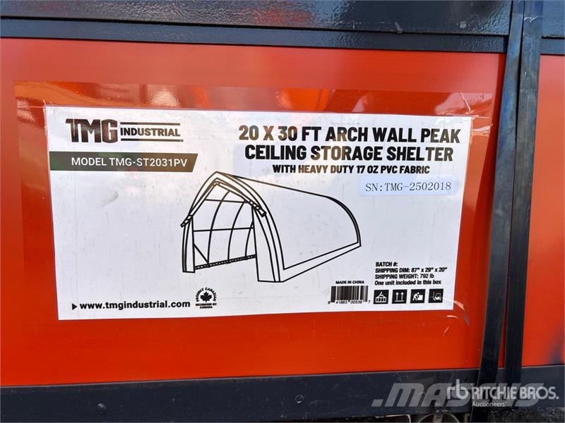 TMG ST2031PV 30 ft x 40 ft Arch Wall Peak Ceiling Stor Teraskonstruktsiooniga ehitised