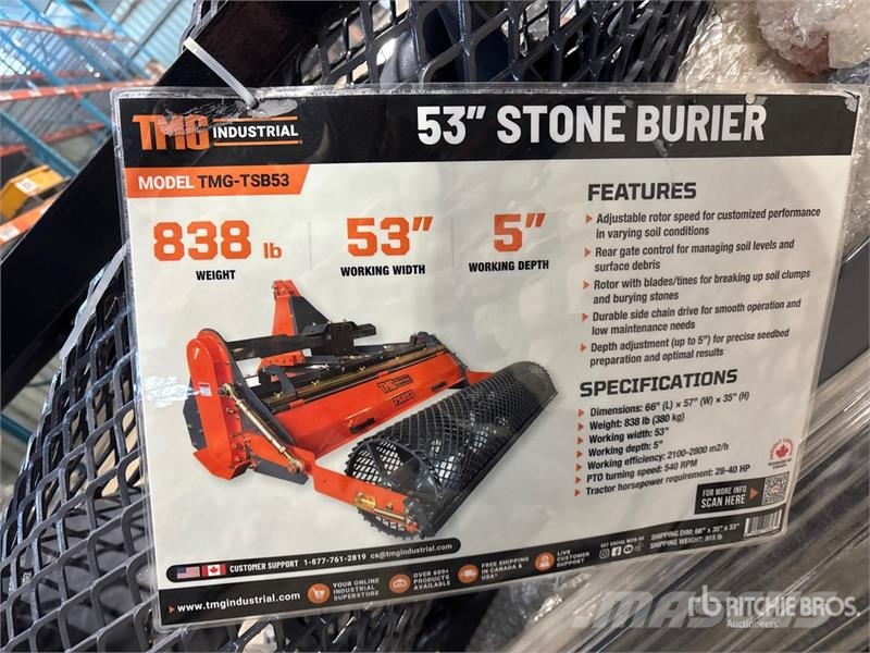 TMG TSB53 53 in 3-Point Stone Burier Rotary Tiller (Un Roto drljače i motokultivatori