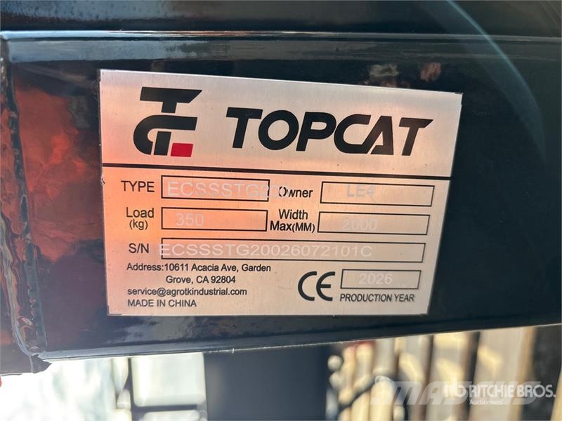 Top Cat Cat ECSSSTG200 Skid Steer Stump Grinder (U الكاسحات وقلابات التربة ذات المحركات