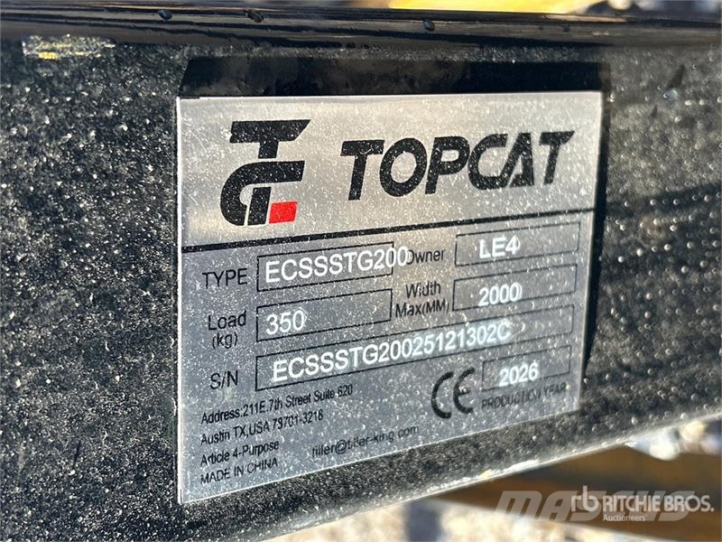  Top Cat Cat ECSSSTG200 3 in Skid Steer Stump Grind Power harrows and rototillers