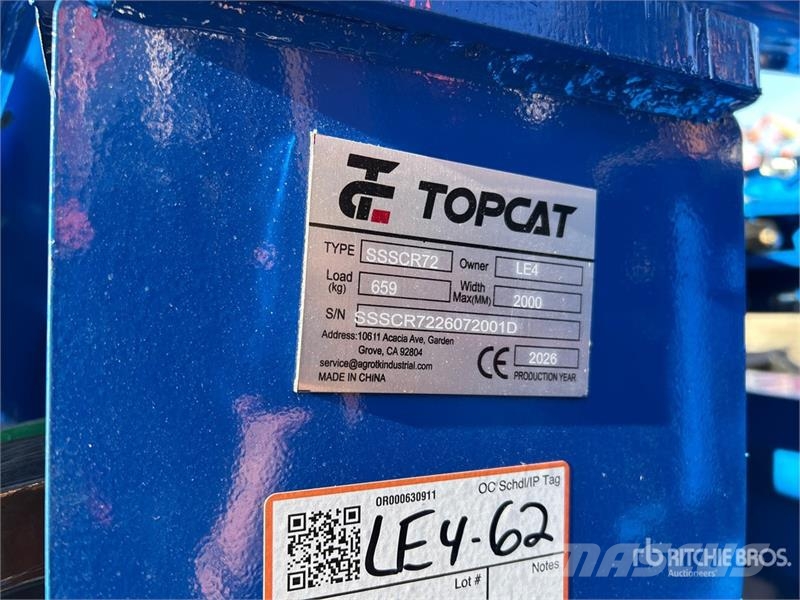 Top Cat Cat SSSCR72 72 in Skid Steer Power Rake (U Rakes and tedders