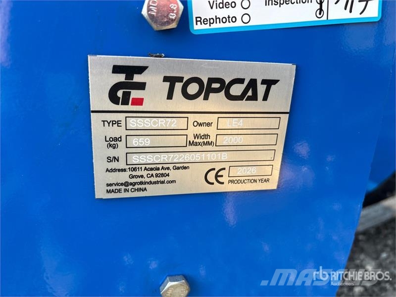 Top Cat Cat SSSCR72 72 in Skid Steer Power Rake (U Rakes and tedders