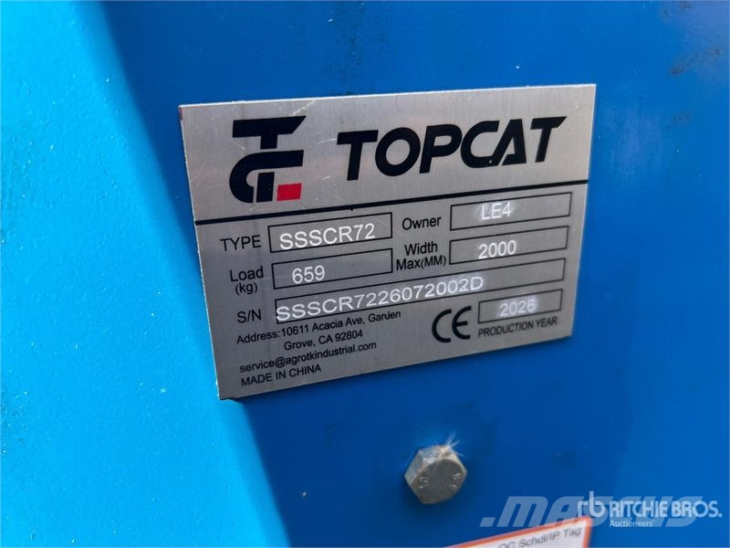 Top Cat Cat SSSCR72 72 in Skid Steer Power Rake (U Rakes and tedders