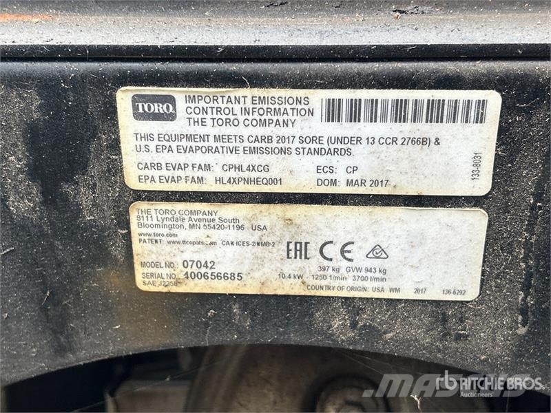 Toro Workman GTX Utility Vehicle Pomožni stroji