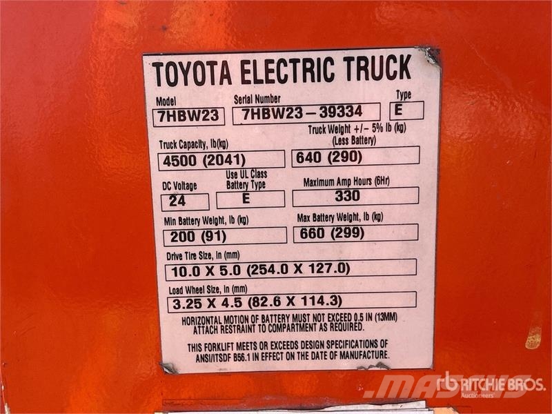 Toyota 7HBW23 شاحنة يدوية بمنصة نقالة