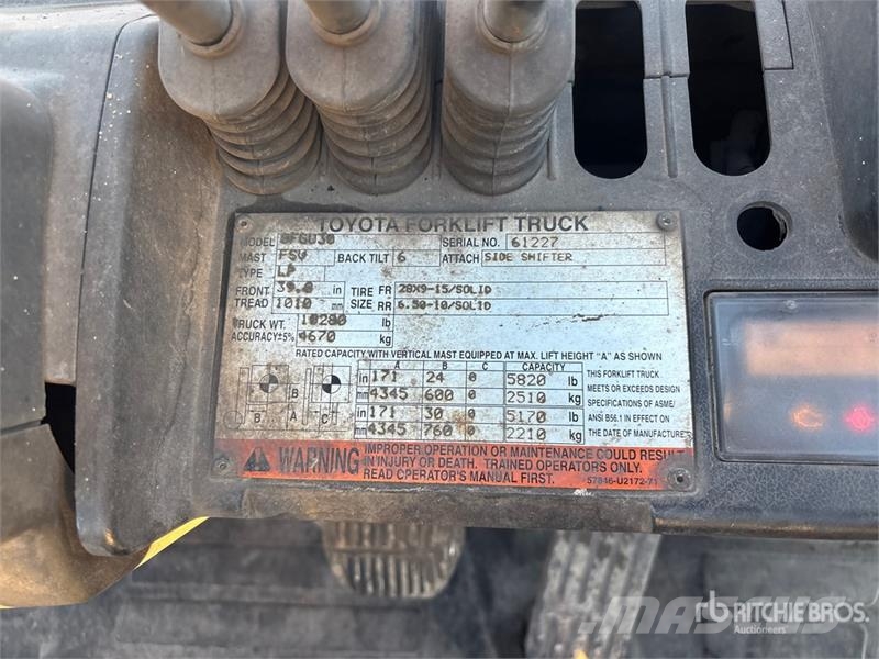 Toyota 8FGU30 5820 lb Cushion Tire Forklift Інше