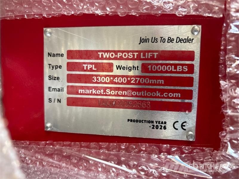 TPL-RED 2 Post 10000 lb Vehicle Lift (Unused) Other