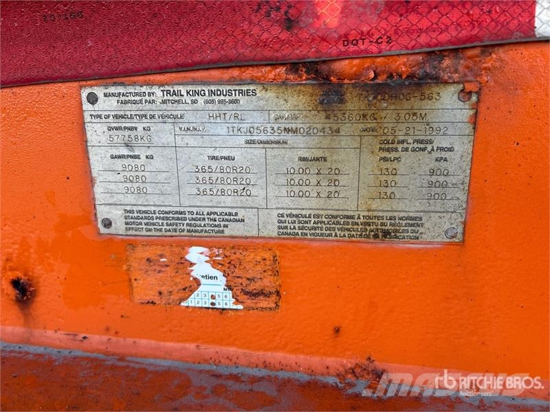 Trail King TK100HDG Tri/A Lowboy Trailer Nizki nakladalci