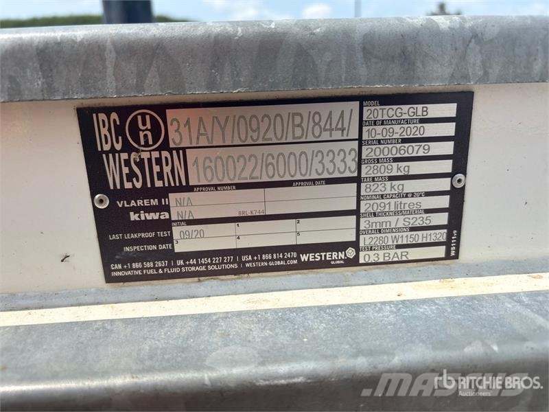 Transcube 20TCG-GLB 2091 L Skid Mounted Steel Tank Fuel and additive tanks