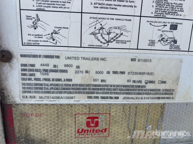 United Trailers 14 ft T/A Enclosed Trailer Gesloten opbouw trailers