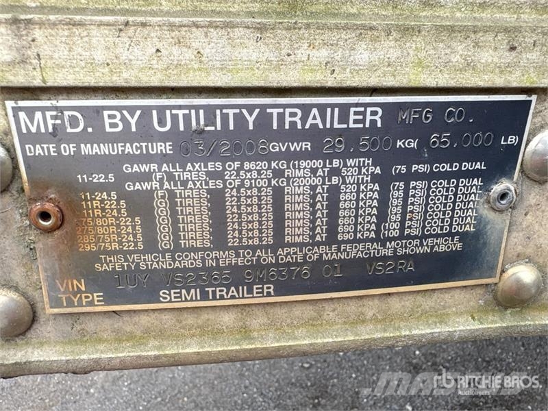 Utility 36 ft x 102 in T/A Refrigerated Trailer 冷凍冷蔵トレーラー
