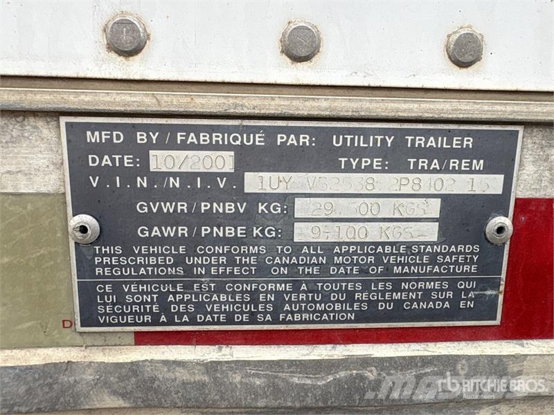 Utility 53 ft x 102 in T/A Van Trailer مقطورات ذات هيكل صندوقي
