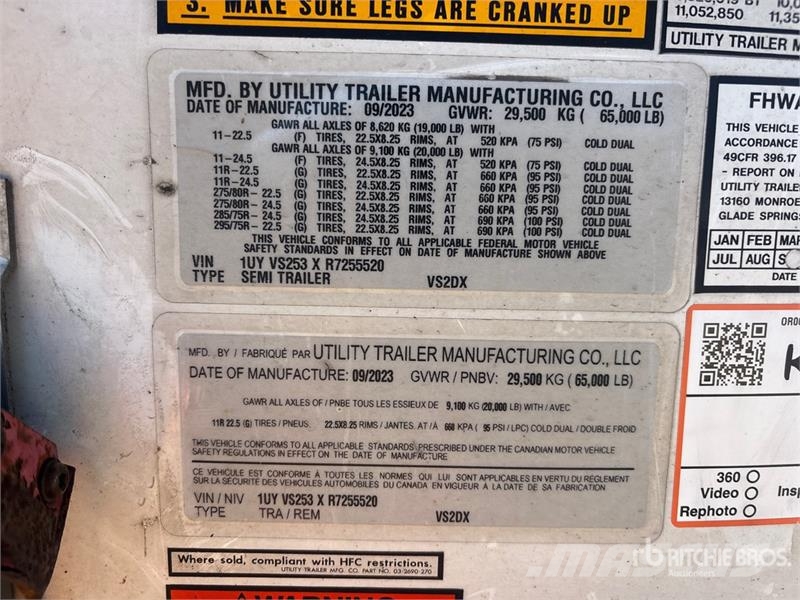 Utility 53 ft x 102 in T/A Van Trailer Sanduk prikolice