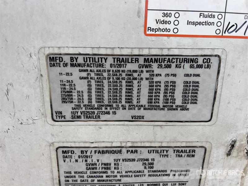 Utility 53 ft x 102 in T/A Van Trailer Gesloten opbouw trailers
