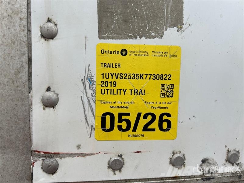 Utility 53 ft x 102 in T/A Van Trailer 箱體拖車