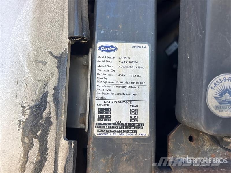 Utility 53 ft x 102 in T/A Refrigerated Trailer Puspriekabės su izoterminiu kėbulu