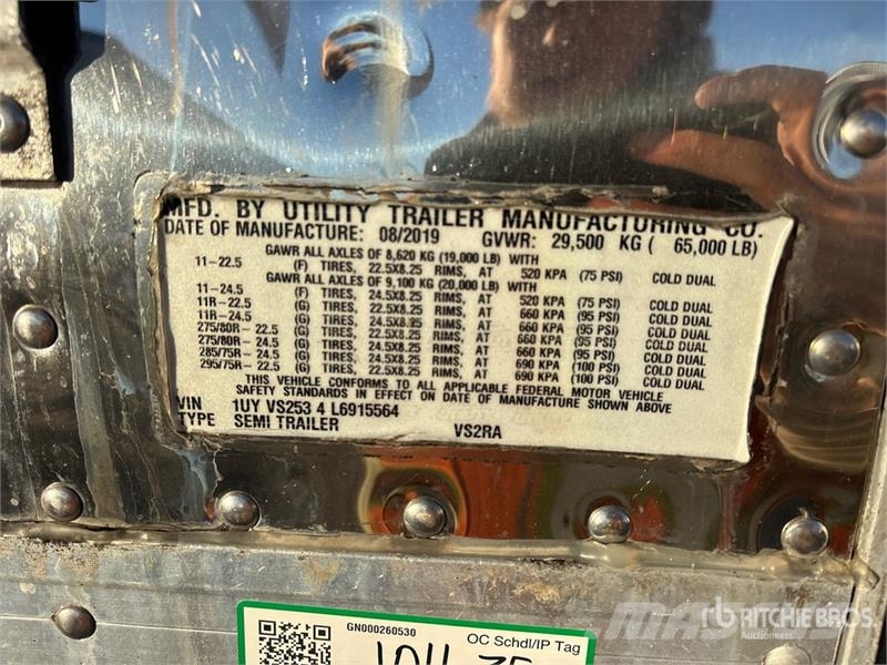 Utility 53 ft x 102 in T/A Refrigerated Trailer Semi-trailer med Kølefunktion