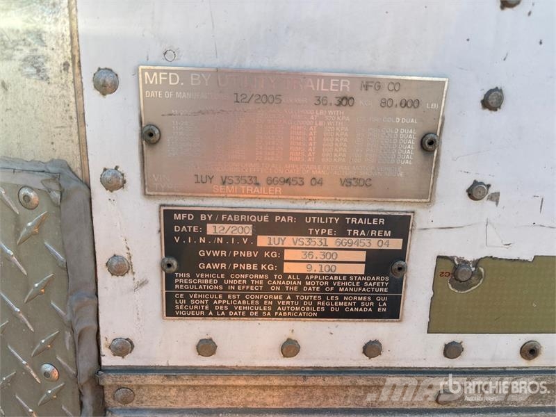 Utility 53 ft x 102 in Tri/A Van Trailer Remorque Fourgon