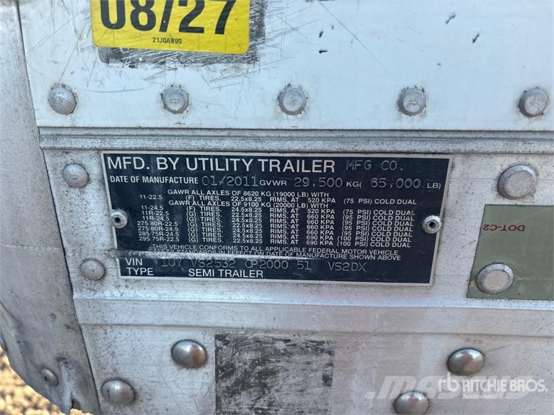 Utility 53 ft x 102 in T/A Van Trailer Van Body Trailers
