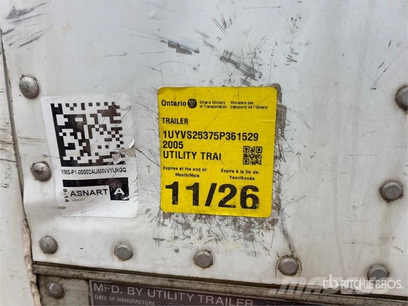 Utility 53 ft x 102 in T/A Van Trailer Rimorchi cassonati