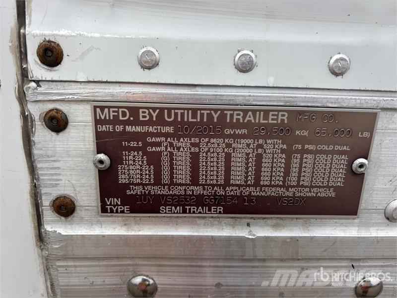 Utility 53 ft x 102 in T/A Van Trailer مقطورات ذات هيكل صندوقي