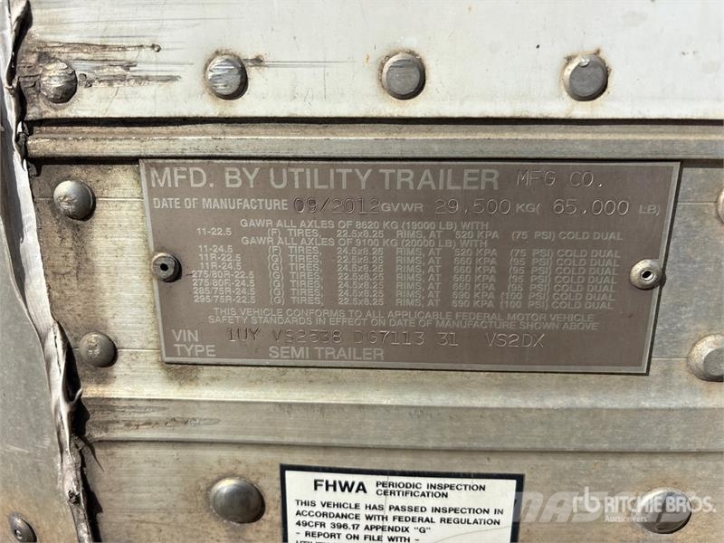 Utility 53 ft x 102 in T/A Van Trailer Gesloten opbouw trailers
