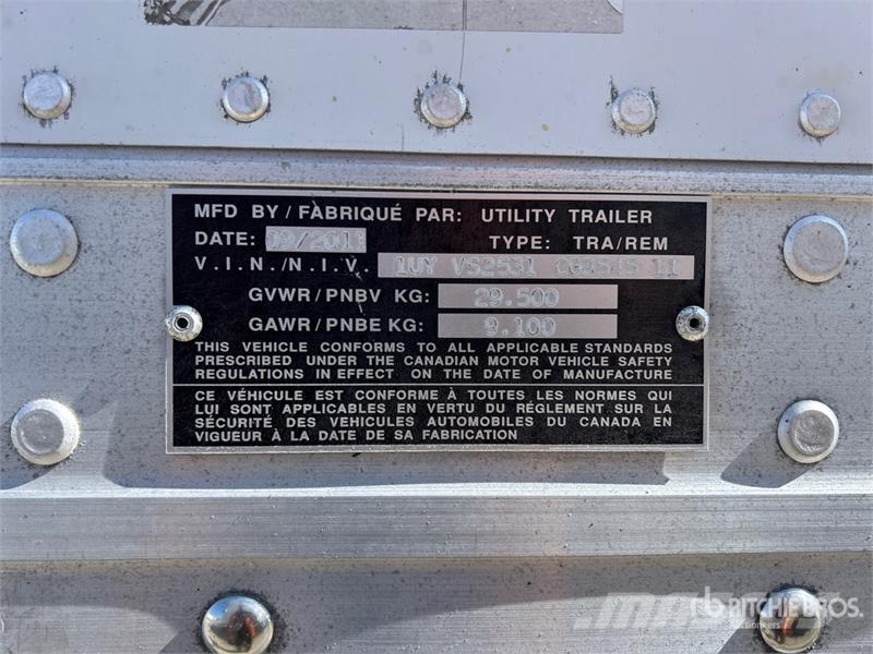 Utility 53 ft x 102 in T/A Van Trailer Dobozos pótkocsik