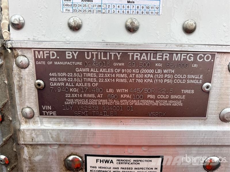 Utility 53 ft x 102 in T/A Van Trailer Van Body Trailers