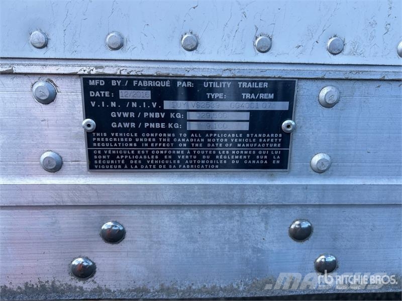 Utility 53 ft x 102 in T/A Van Trailer مقطورات ذات هيكل صندوقي