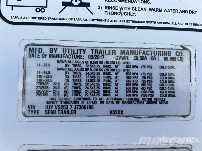 Utility 53 ft x 102 in T/A Van Trailer Прицепы-фургоны
