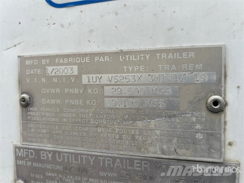 Utility VS2RA 53 ft T/A Refrigerated Trailer Piekabes ar temperatūras kontroli