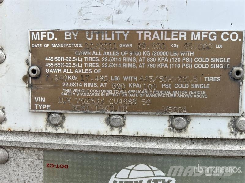 Utility VS2RA 53 ft x 102 in T/A Refrigerated Trailer Ημιρυμούλκες ψυγείο
