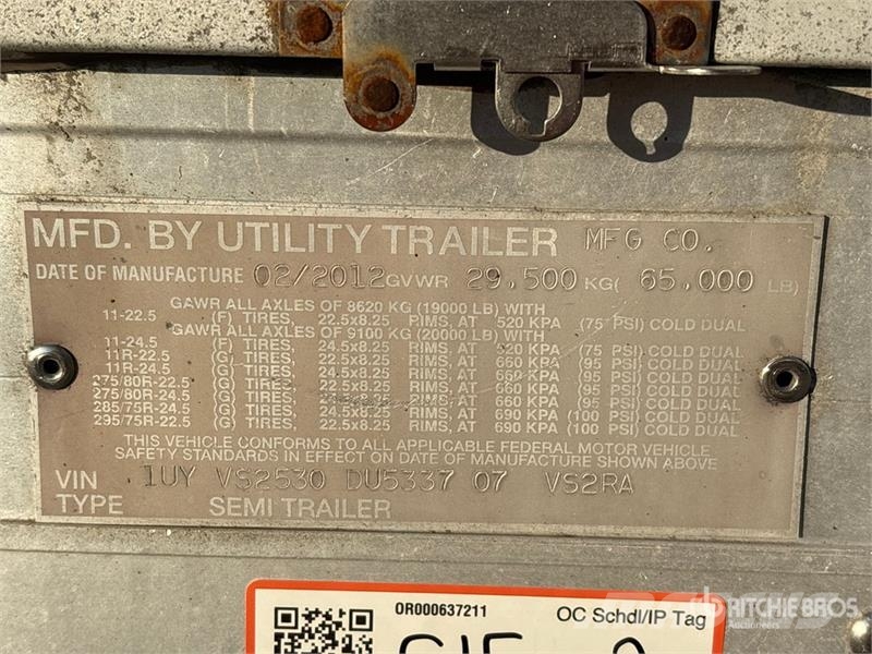 Utility VS2RA 53 ft x 102 in T/A Refrigerated Trailer Temperature controlled semi-trailers