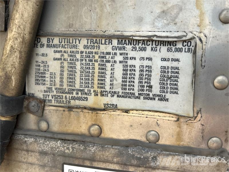 Utility VS2RA 53 ft x 102 in T/A Refrigerated Trailer Напівпричепи-рефрижератори