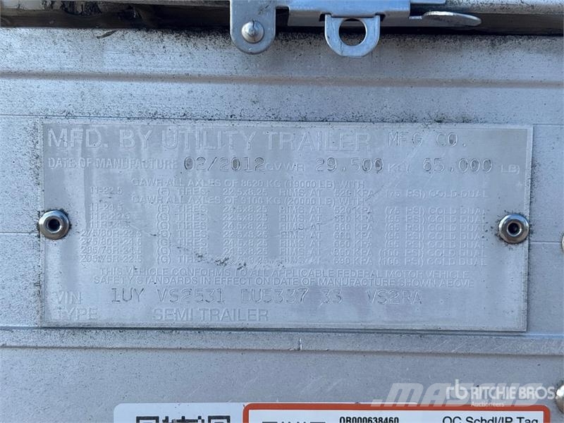 Utility VS2RA 53 ft x 102 in T/A Refrigerated Trailer Frysetrailer Semi