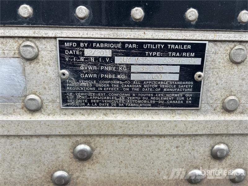 Utility VS3DX 53 ft x 102 in Tri/A Heated Van Trailer Furgons