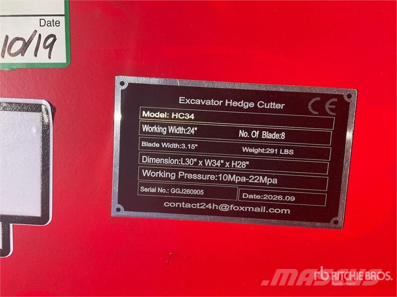 Vicsec VC-HC34 24 in Excavator Brush Cutter (Unused) Компоненты строительной техники