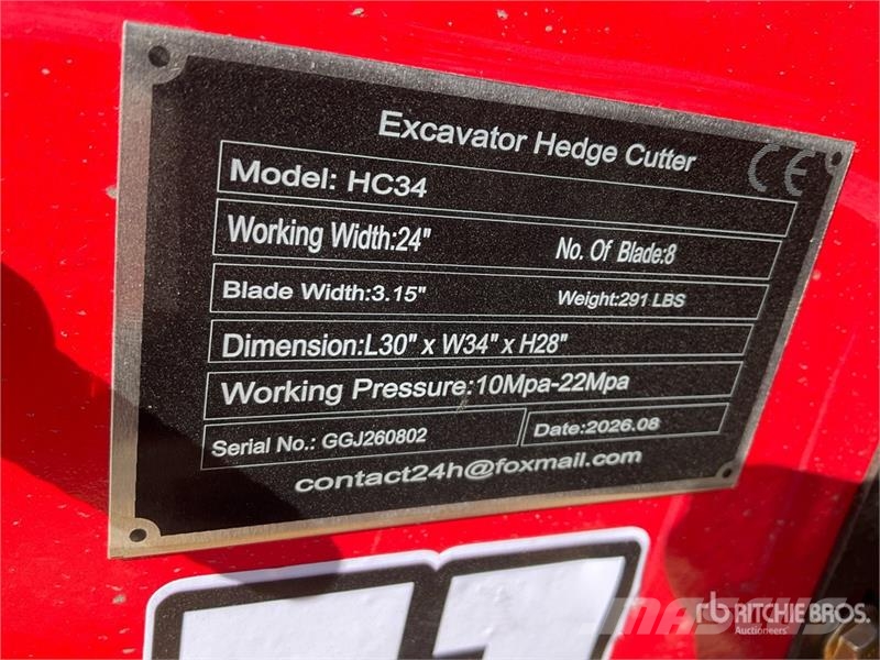 Vicsec VC-HC34 24 in Excavator Brush Cutter (Unused) Otros componentes