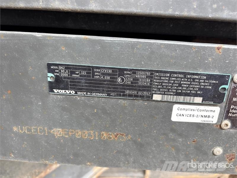 Volvo EC140EL 대형 굴삭기 29톤 이상