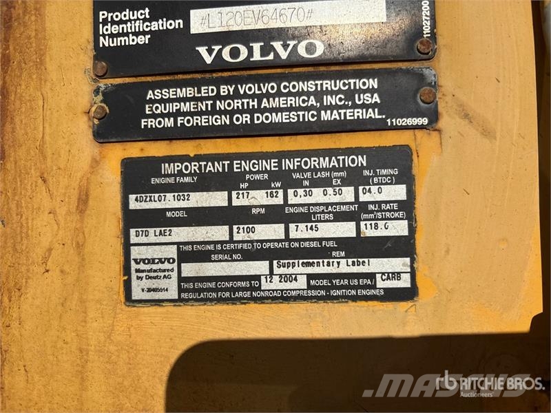 Volvo L120E Wheel Loader Iekrāvēji uz riteņiem
